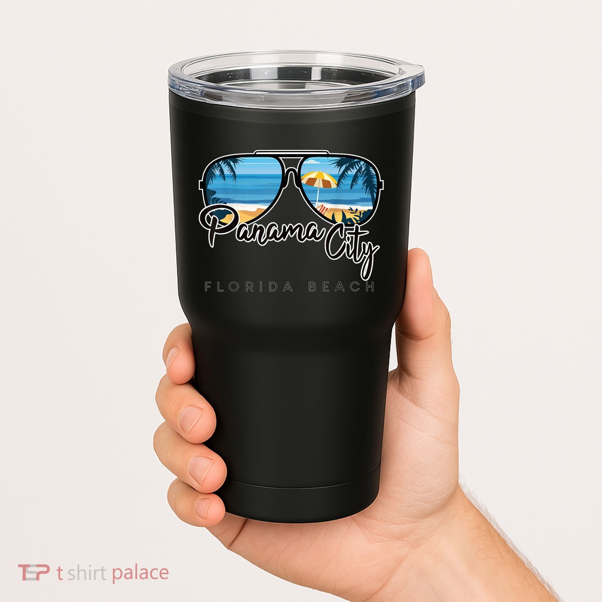 Panama City Beach Florida Palm Tree Sunglasses Souvenir Tumbler