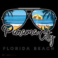 Panama City Beach Florida Palm Tree Sunglasses Souvenir Mousepad thumb 1