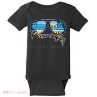 Panama City Beach Florida Palm Tree Sunglasses Souvenir Baby Bodysuit thumb 0
