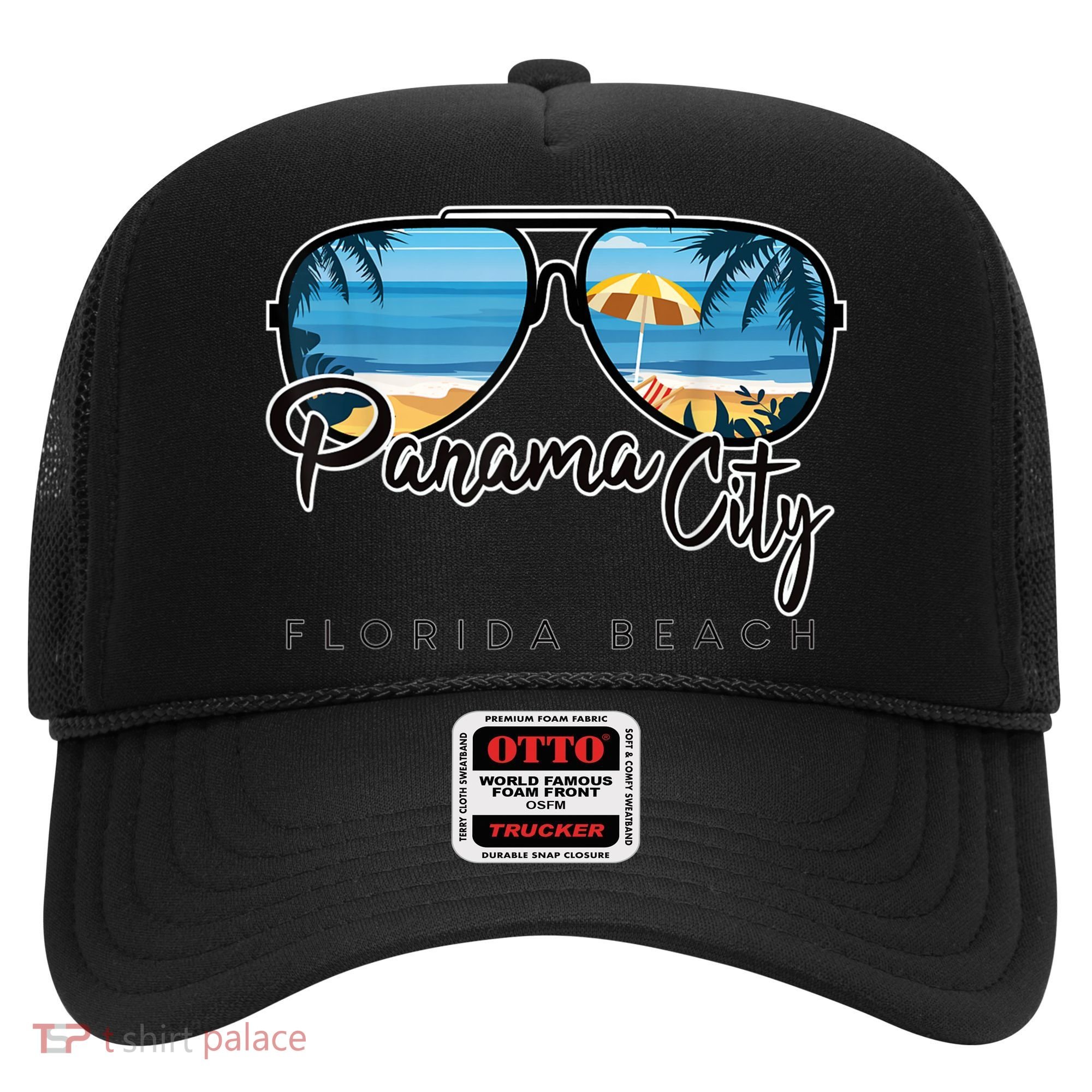 Panama City Beach Florida Palm Tree Sunglasses Souvenir Hat