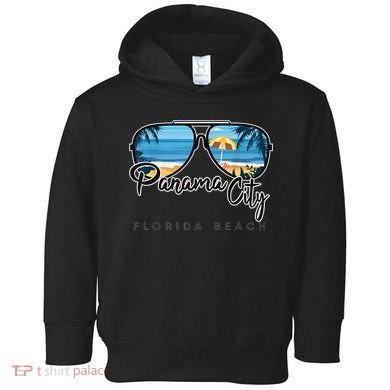 Panama City Beach Florida Palm Tree Sunglasses Souvenir Toddler Hoodie
