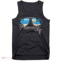 Panama City Beach Florida Palm Tree Sunglasses Souvenir Tank Top thumb 0