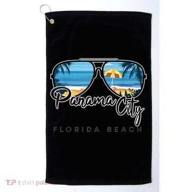 Panama City Beach Florida Palm Tree Sunglasses Souvenir Golf Towel