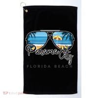 Panama City Beach Florida Palm Tree Sunglasses Souvenir Golf Towel thumb 0