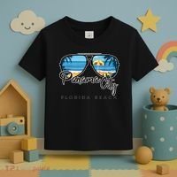 Panama City Beach Florida Palm Tree Sunglasses Souvenir Toddler T-Shirt thumb 3