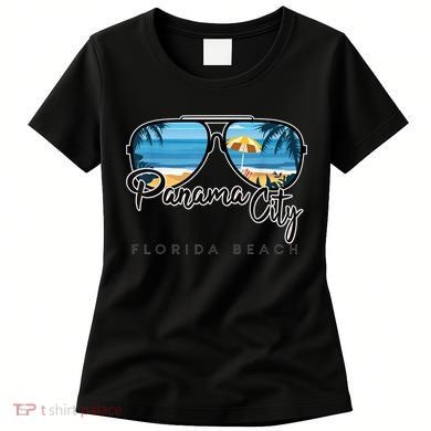 Panama City Beach Florida Palm Tree Sunglasses Souvenir Women's T-Shirt