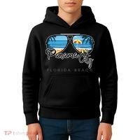 Panama City Beach Florida Palm Tree Sunglasses Souvenir Kids Hoodie thumb 4