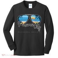 Panama City Beach Florida Palm Tree Sunglasses Souvenir Kids Long Sleeve Shirt thumb 0