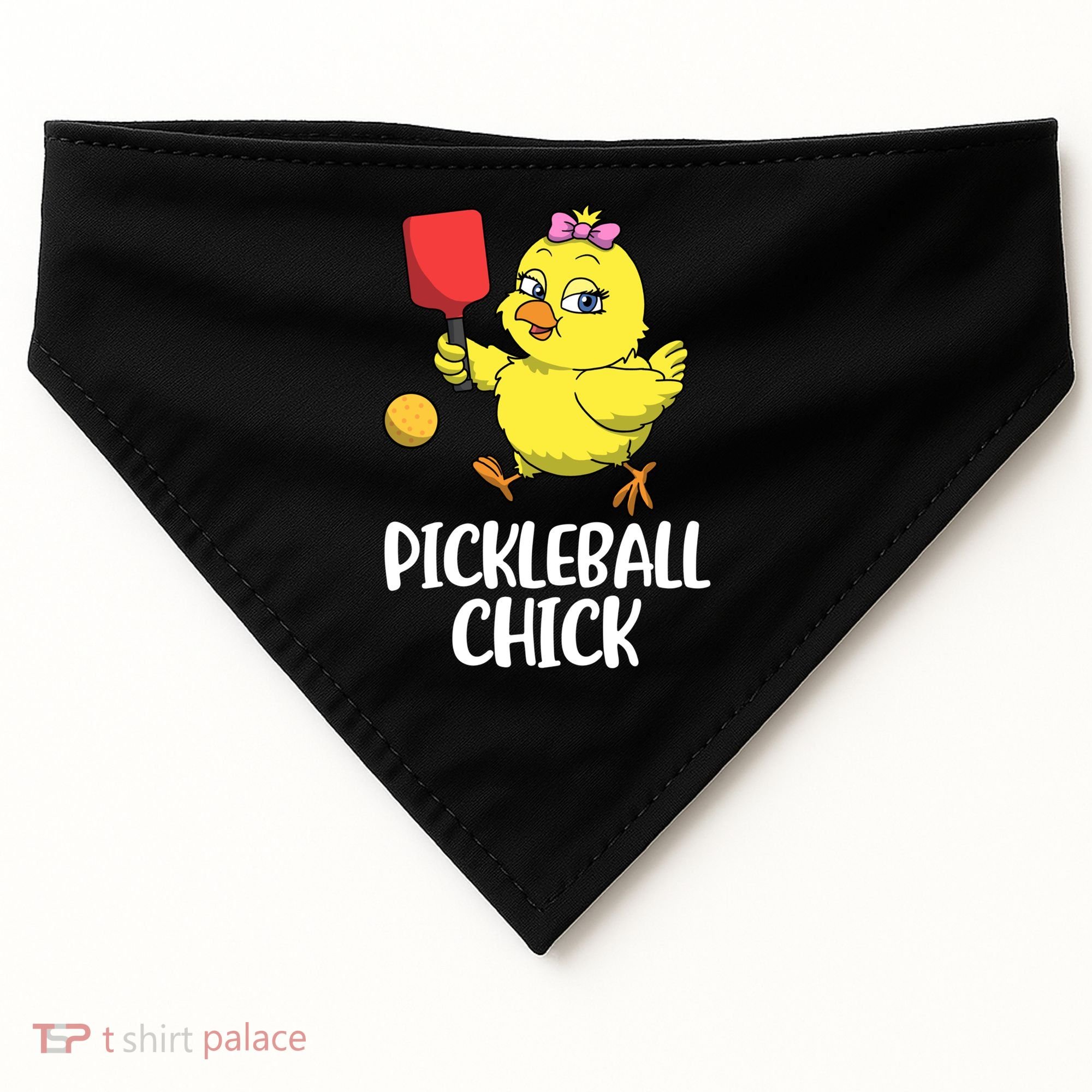 Pickleball Chick Cute Gift USA-Made Doggie Bandana