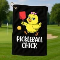 Pickleball Chick Cute Gift Golf Towel thumb 1