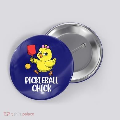 Pickleball Chick Cute Gift Button