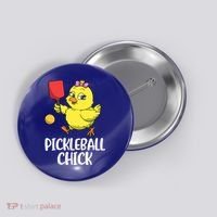 Pickleball Chick Cute Gift Button thumb 0