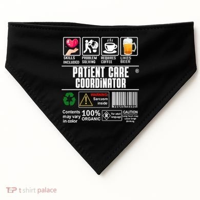 Patient Care Coordinator Complex Characters Coffee And Beer Great Gift USA-Made Doggie Bandana