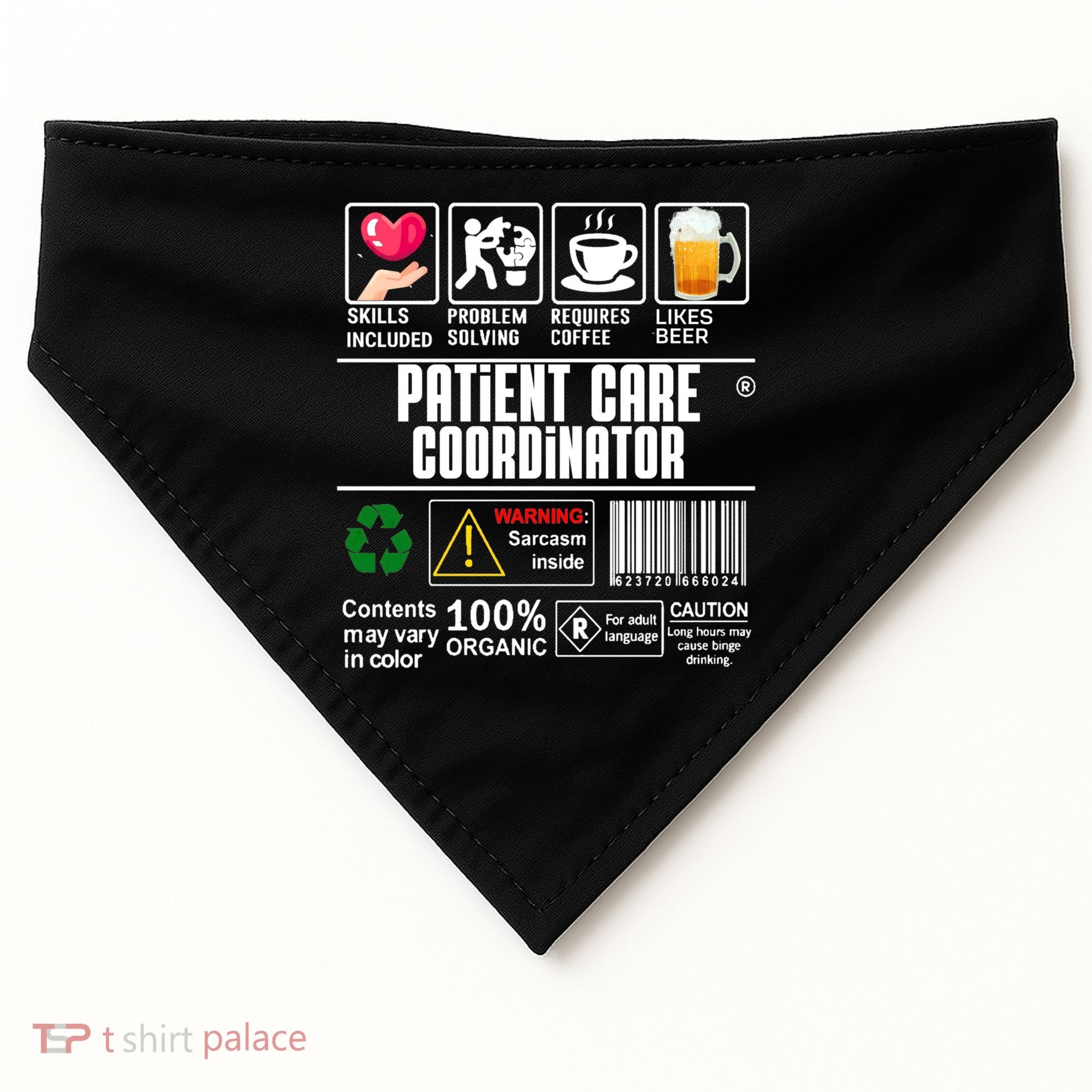 Patient Care Coordinator Complex Characters Coffee And Beer Great Gift USA-Made Doggie Bandana