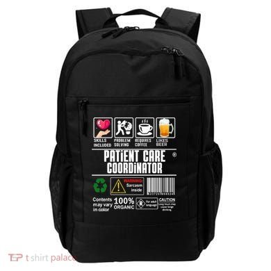 Patient Care Coordinator Complex Characters Coffee And Beer Great Gift Backpack