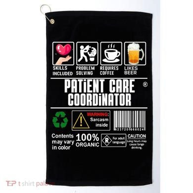 Patient Care Coordinator Complex Characters Coffee And Beer Great Gift Golf Towel