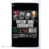 Patient Care Coordinator Complex Characters Coffee And Beer Great Gift Golf Towel thumb 0