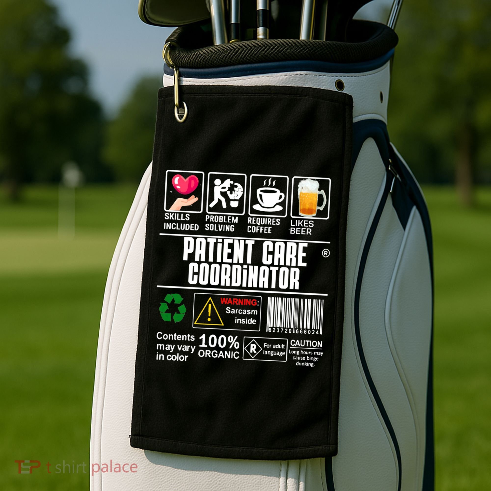 Patient Care Coordinator Complex Characters Coffee And Beer Great Gift Golf Towel
