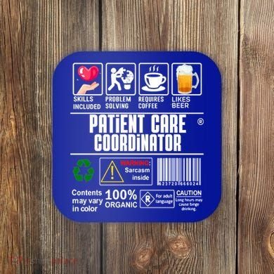 Patient Care Coordinator Complex Characters Coffee And Beer Great Gift Coaster