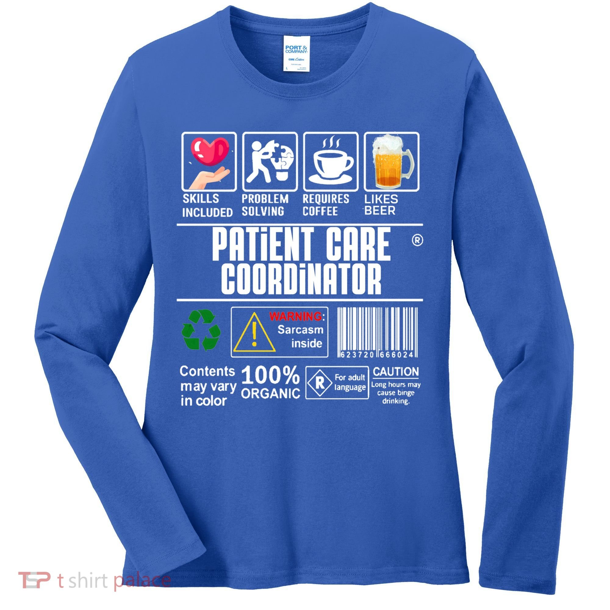 Patient Care Coordinator Complex Characters Coffee And Beer Great Gift Women's Long Sleeve Shirt
