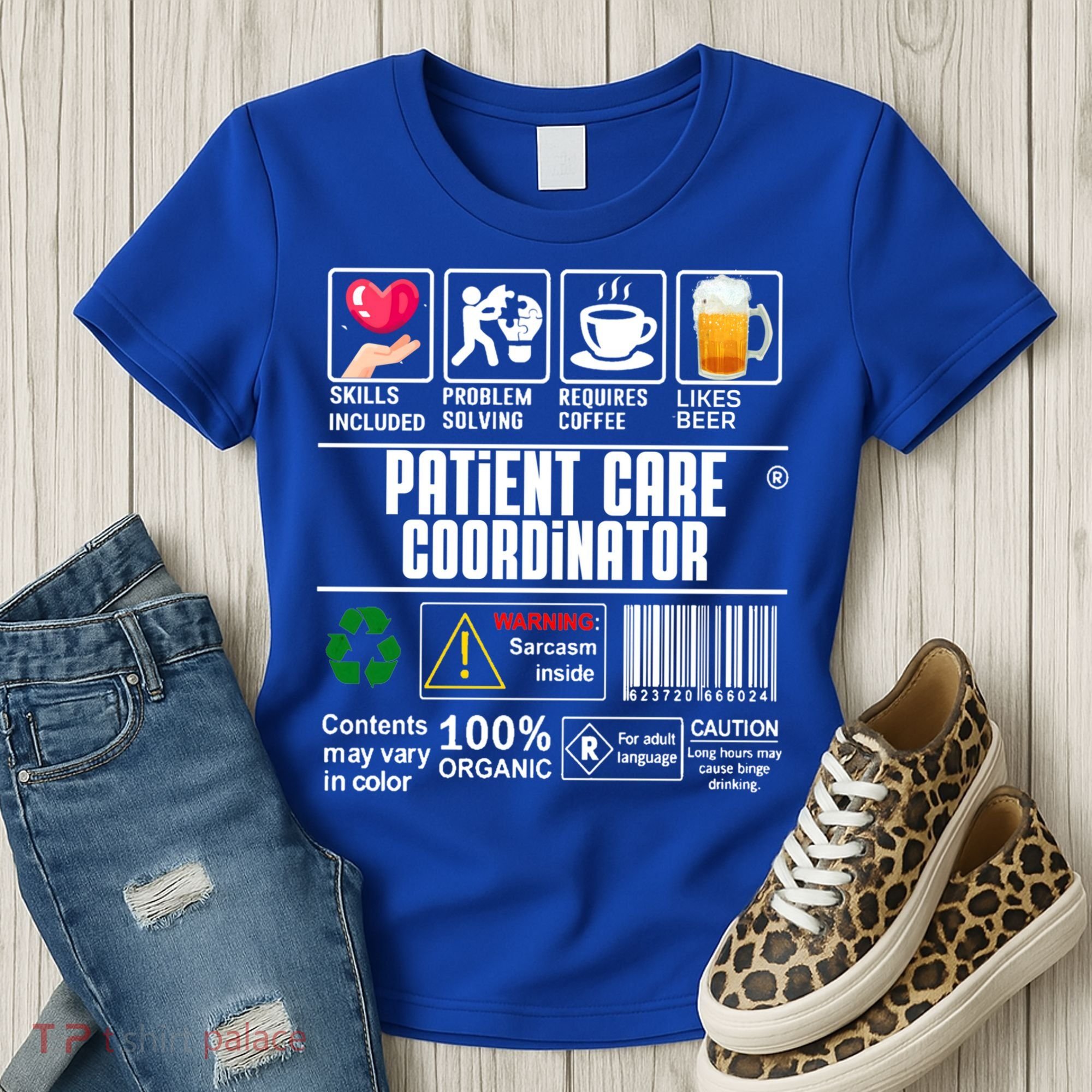Patient Care Coordinator Complex Characters Coffee And Beer Great Gift Women's T-Shirt