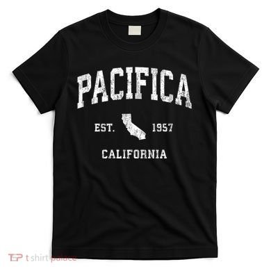 Pacifica California Ca Vintage Athletic Sports T-Shirt