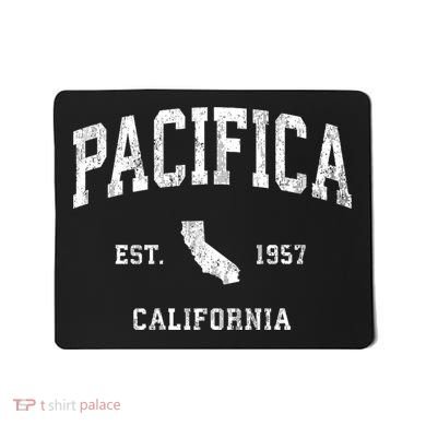 Pacifica California Ca Vintage Athletic Sports Mousepad