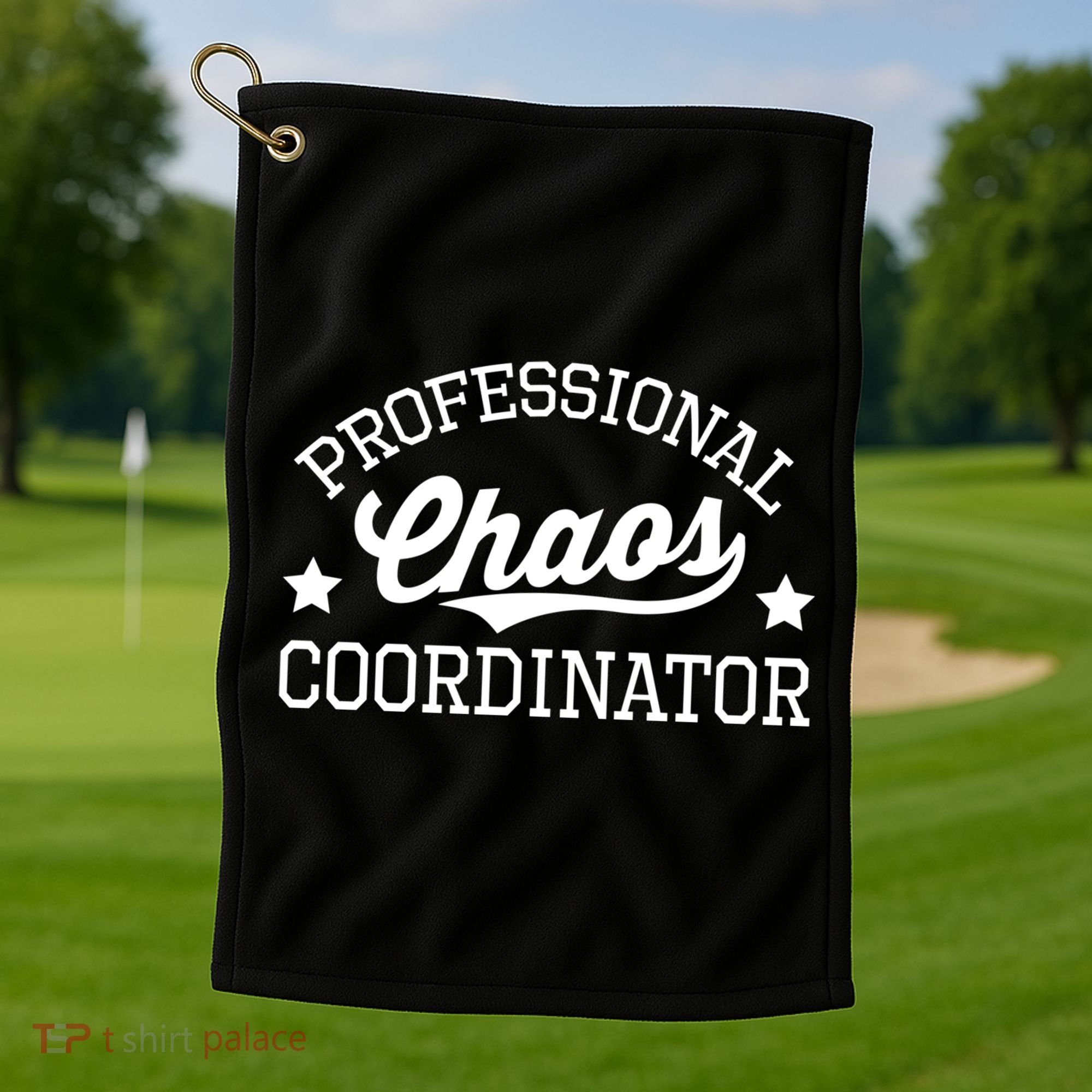 Professional Chaos Coordinator Funny Mom Teacher Gift Golf Towel