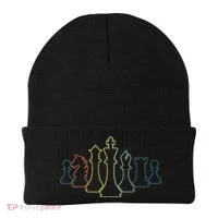Play Chess Chess Lover Chess Sayings Beanie thumb 0
