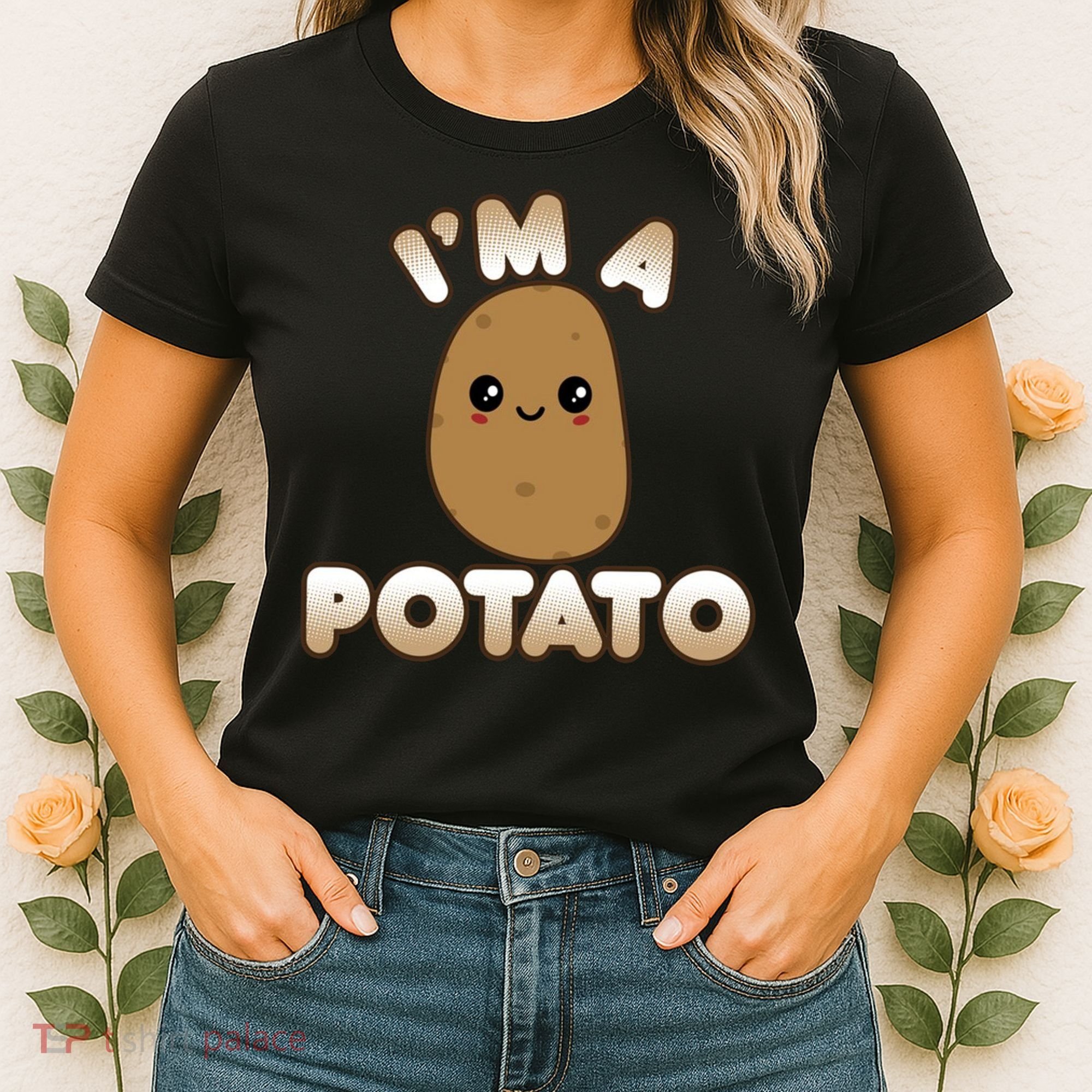 Potato Costume Cute Kawaii Style Smiling IM A Potato Women's T-Shirt