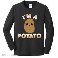 Potato Costume Cute Kawaii Style Smiling IM A Potato Kids Long Sleeve Shirt thumb 0