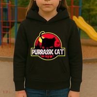 Purrassic Cat Chonk Oh Lawd For Cat Dad Cat Kids Hoodie thumb 3