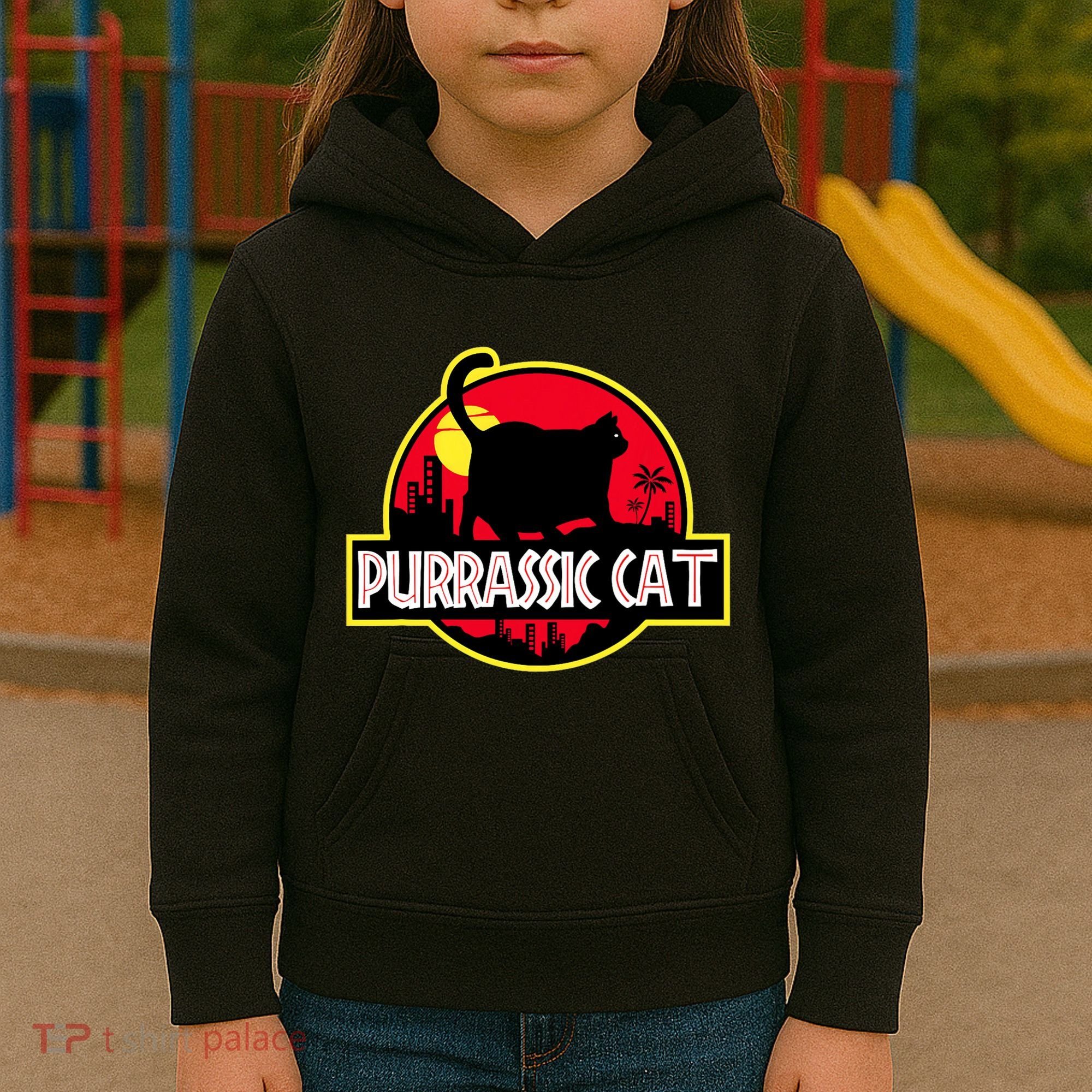 Purrassic Cat Chonk Oh Lawd For Cat Dad Cat Kids Hoodie