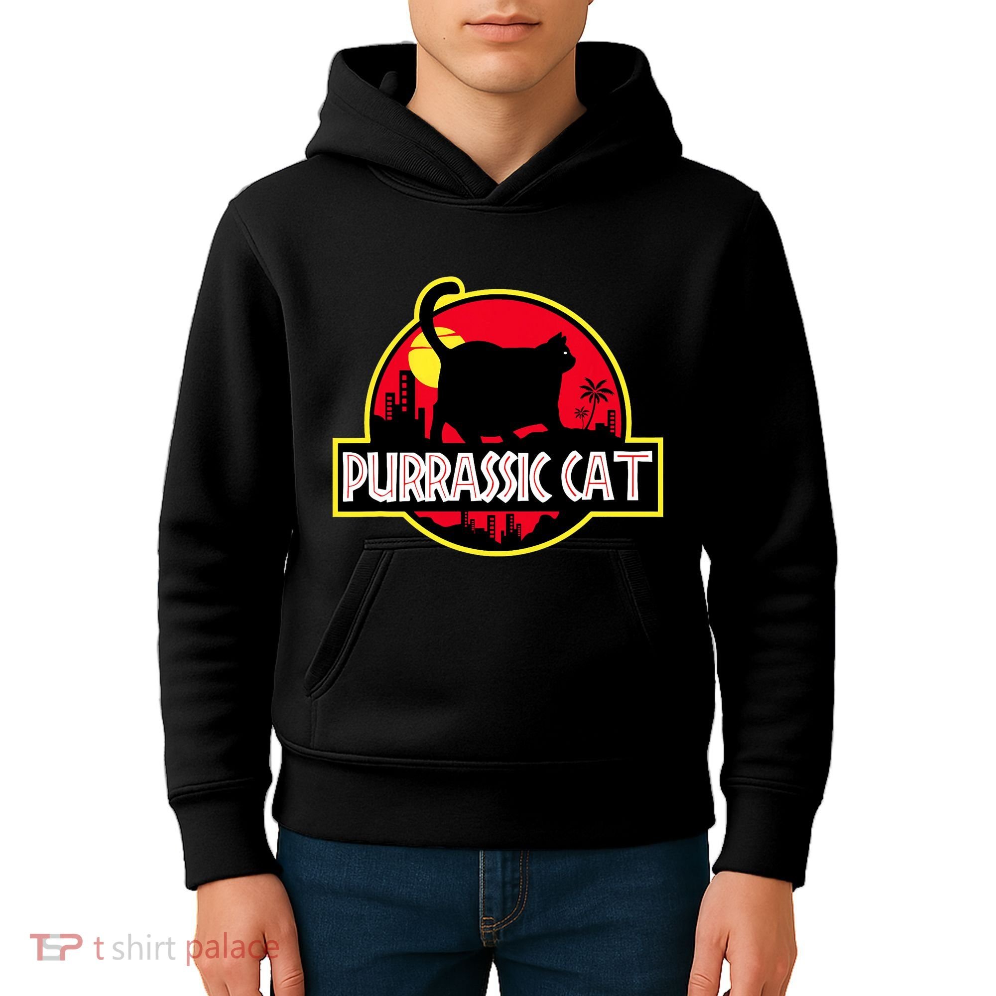 Purrassic Cat Chonk Oh Lawd For Cat Dad Cat Kids Hoodie