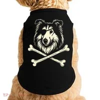 Pirate Collie Crossbones Dog Doggie Tank thumb 0