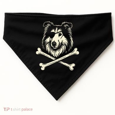 Pirate Collie Crossbones Dog USA-Made Doggie Bandana