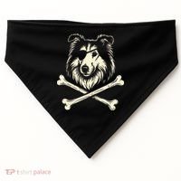 Pirate Collie Crossbones Dog USA-Made Doggie Bandana thumb 0
