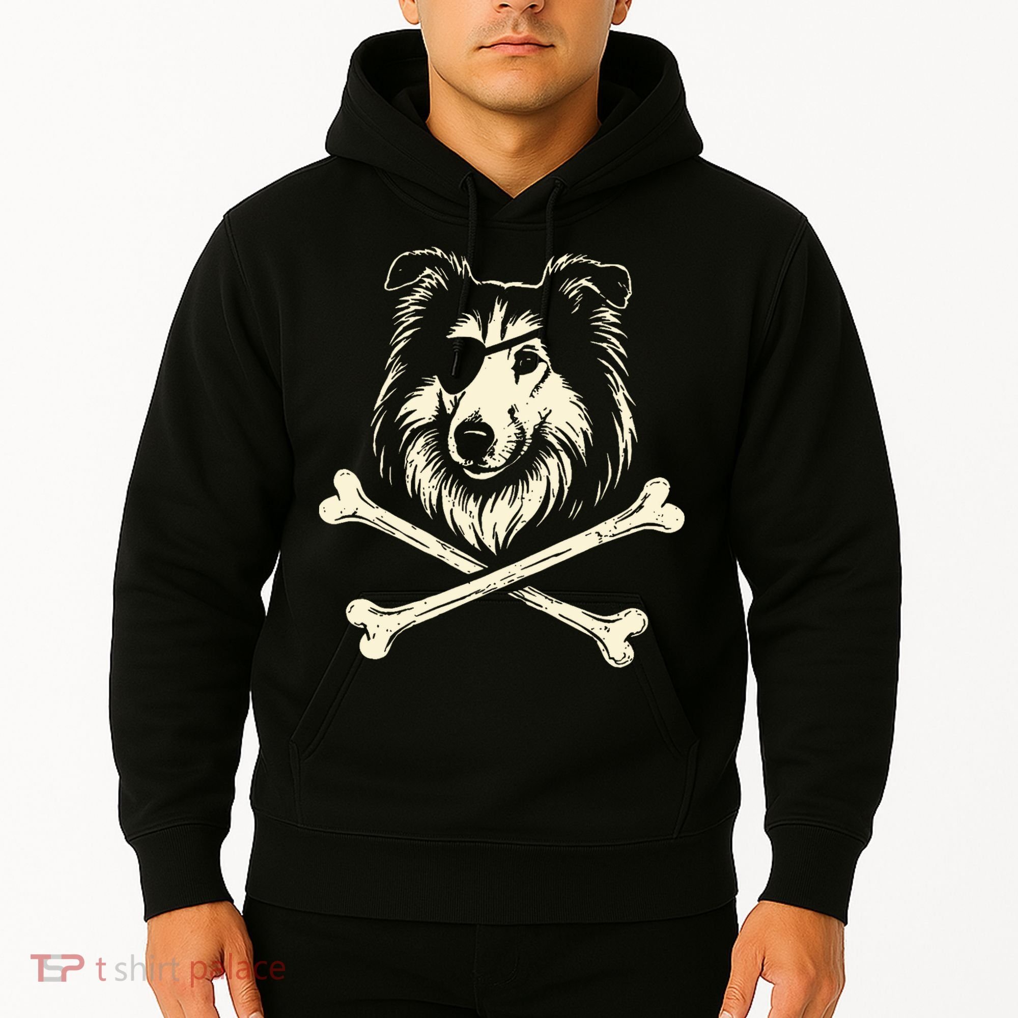 Pirate Collie Crossbones Dog Hoodie