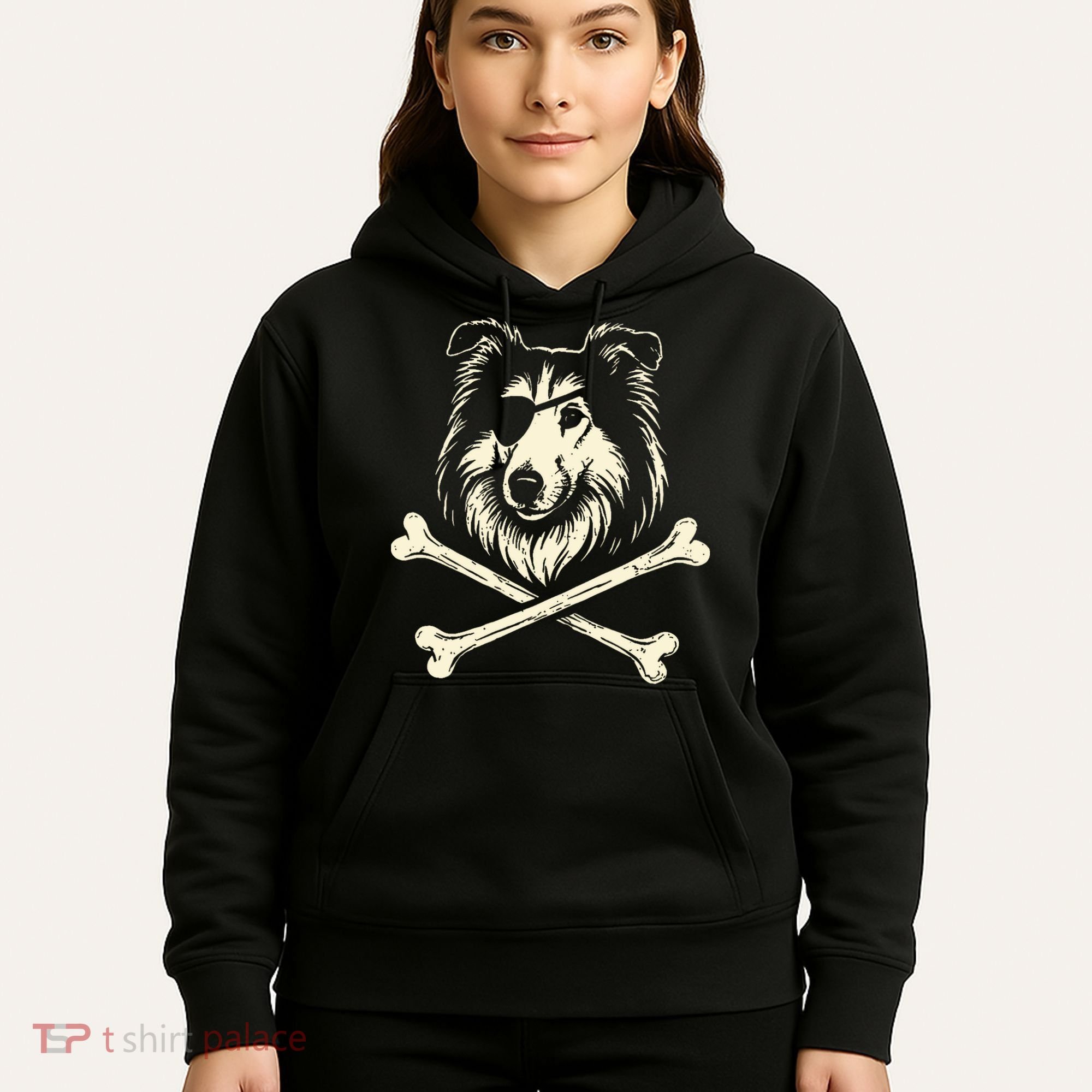 Pirate Collie Crossbones Dog Hoodie