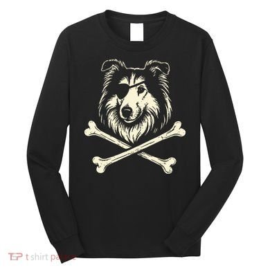 Pirate Collie Crossbones Dog Long Sleeve Shirt