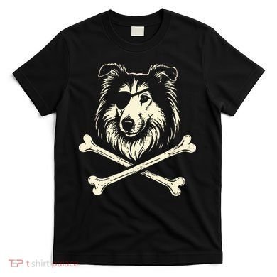Pirate Collie Crossbones Dog T-Shirt
