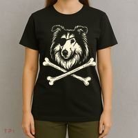 Pirate Collie Crossbones Dog T-Shirt thumb 4