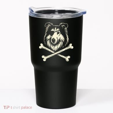 Pirate Collie Crossbones Dog Tumbler