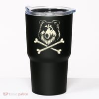 Pirate Collie Crossbones Dog Tumbler thumb 0