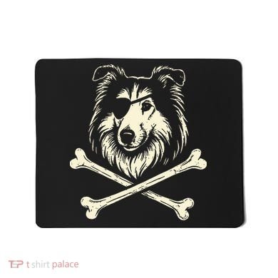 Pirate Collie Crossbones Dog Mousepad