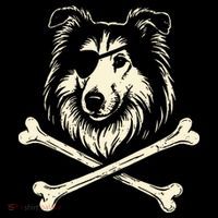 Pirate Collie Crossbones Dog Mousepad thumb 1
