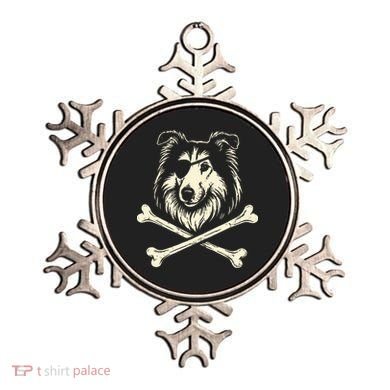 Pirate Collie Crossbones Dog Ornament