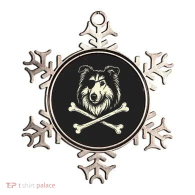 Pirate Collie Crossbones Dog Ornament