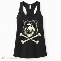 Pirate Collie Crossbones Dog Women's Tank Top thumb 0
