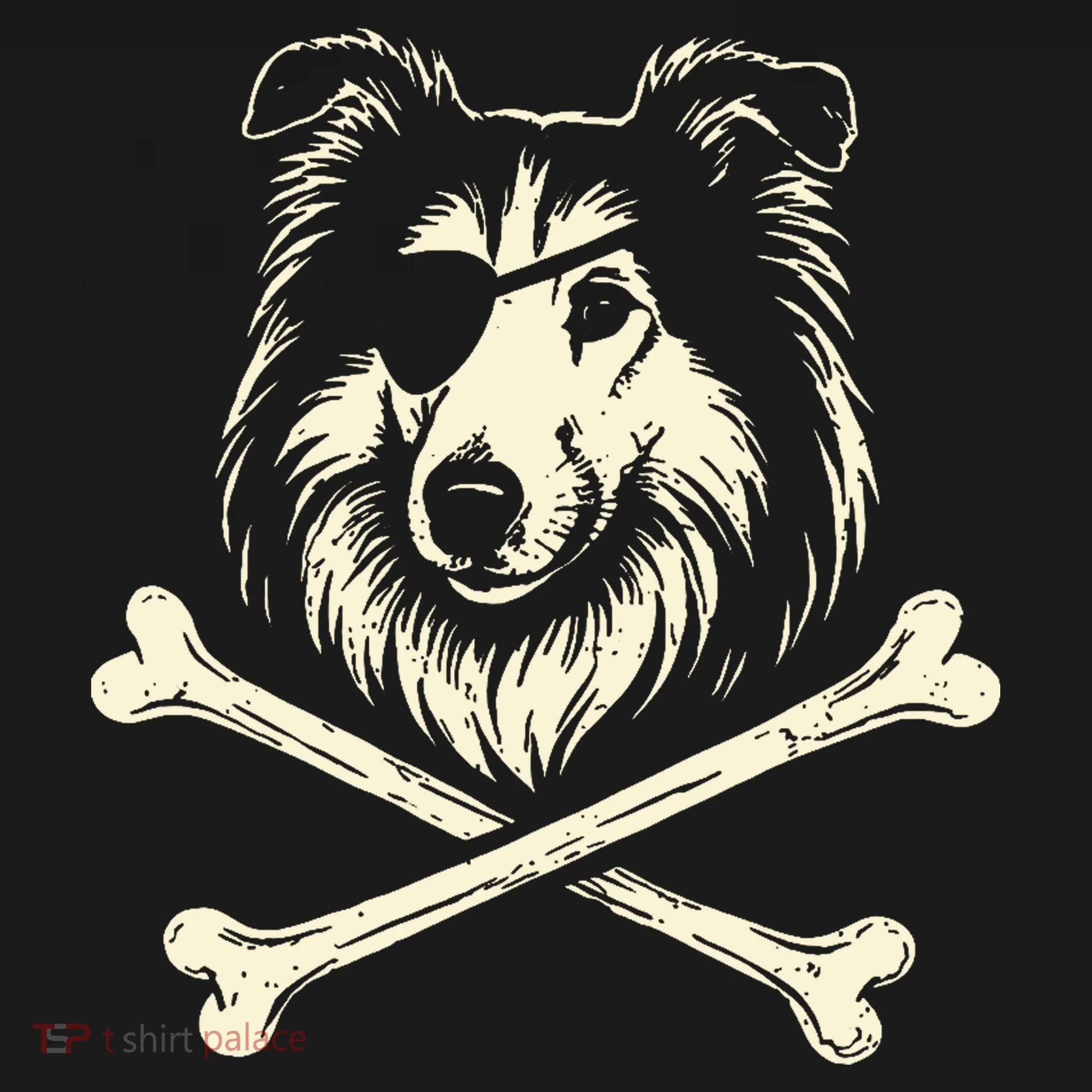 Pirate Collie Crossbones Dog Toddler Hoodie
